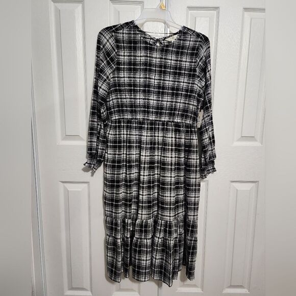 Nwt Terra & Sky Women's Plus Size Tiered Peasant Midi Dress, Cotton 100% - Picture 4 of 12